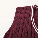 Cable Knit V-Neck Sweater Vest for Women - View 27