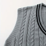 Cable Knit V-Neck Sweater Vest for Women - View 3