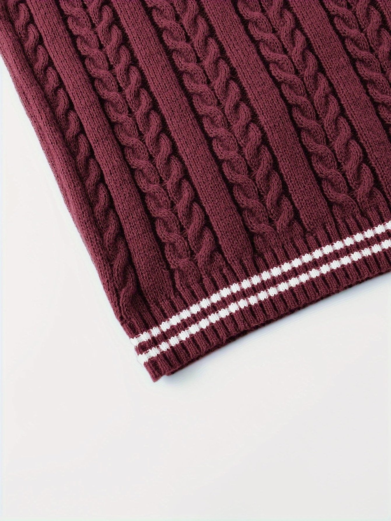 Cable Knit V-Neck Sweater Vest for Women - View 30
