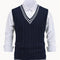 Cable Knit V-Neck Sweater Vest for Women - Navy