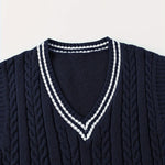 Cable Knit V-Neck Sweater Vest for Women - View 36
