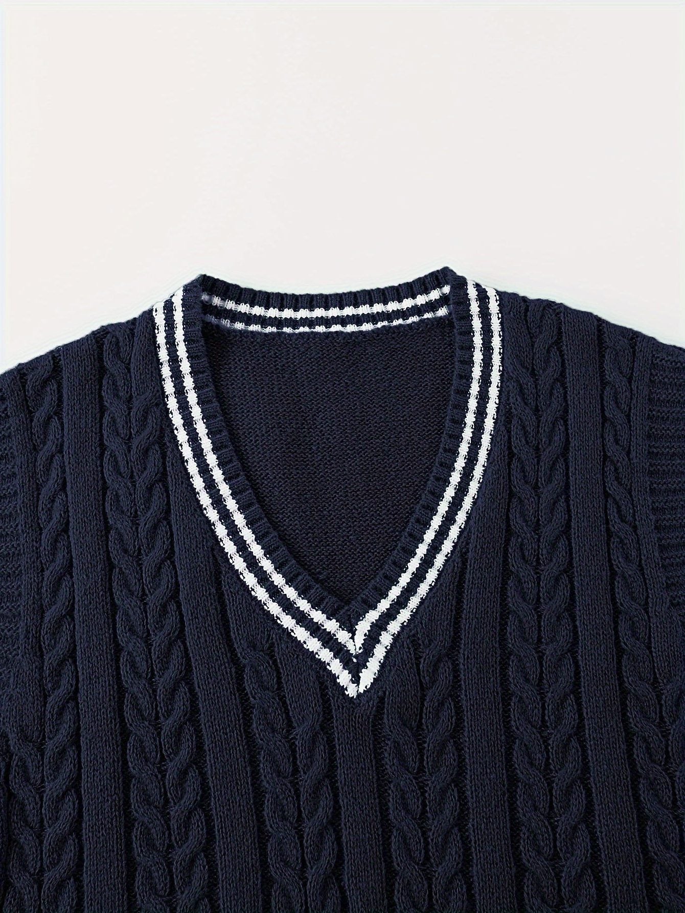 Cable Knit V-Neck Sweater Vest for Women - View 36