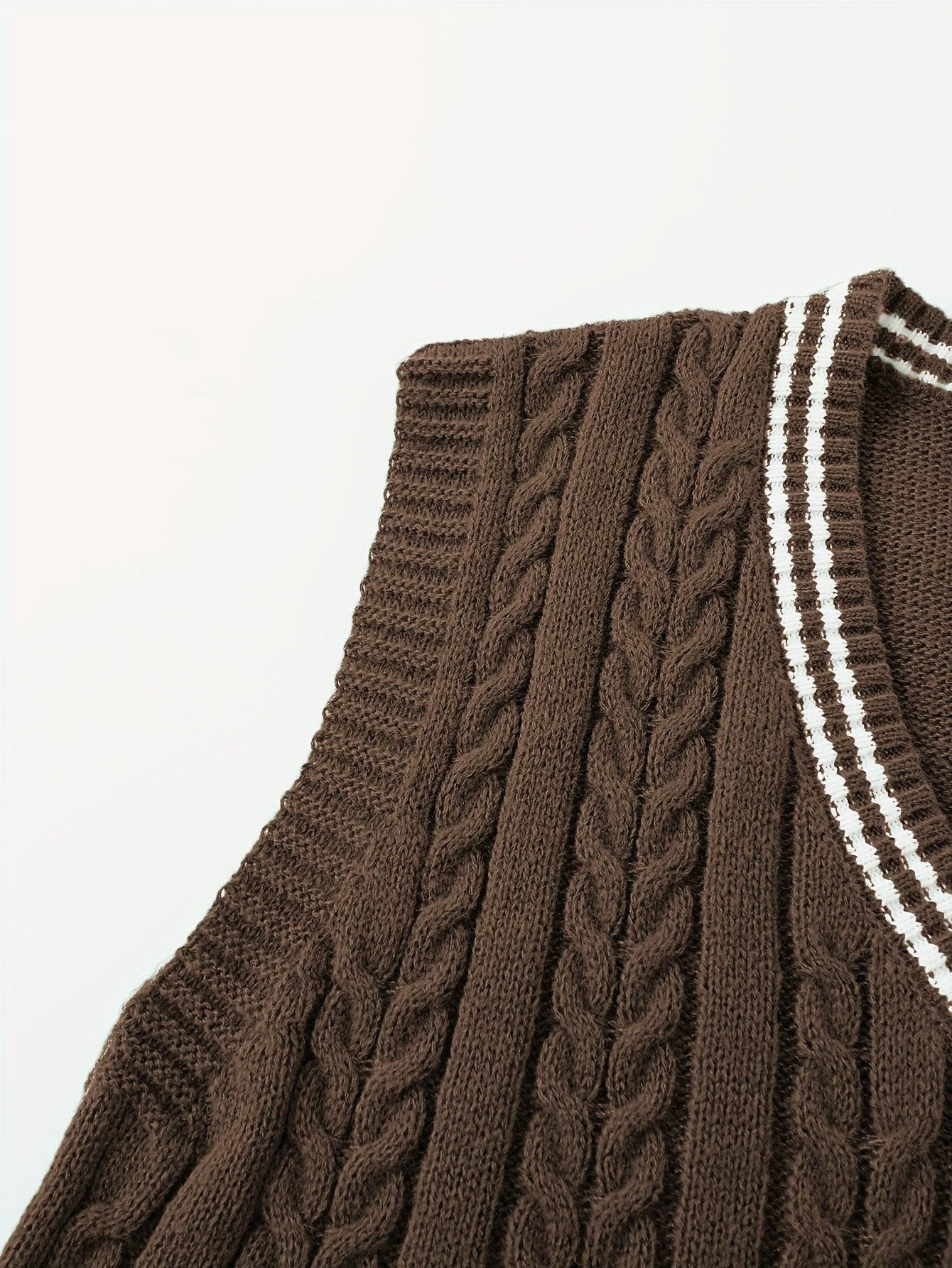 Cable Knit V-Neck Sweater Vest for Women - View 43