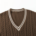 Cable Knit V-Neck Sweater Vest for Women - View 44