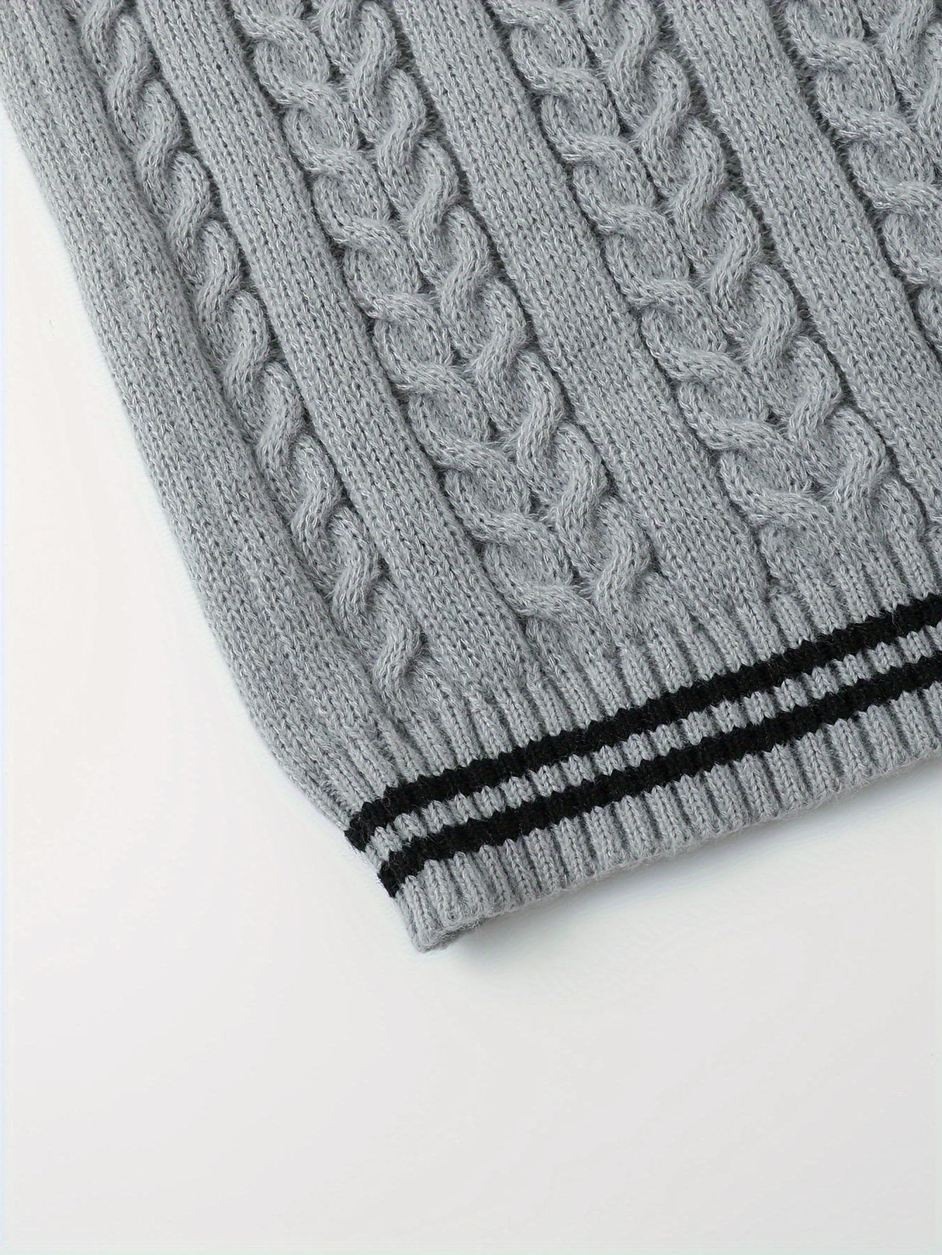 Cable Knit V-Neck Sweater Vest for Women - View 6