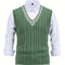 Cable Knit V-Neck Sweater Vest for Women - Green
