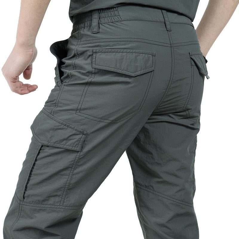Cargo Trousers with Welt Pockets for Men - Grey