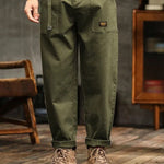 Cotton Cargo Trousers with Welt Pockets for Men