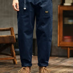 Cotton Cargo Trousers with Welt Pockets for Men