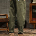 Cotton Cargo Trousers with Welt Pockets for Men