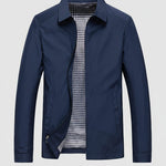 Checkered Harrington Jacket for Men - Navy