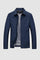 Checkered Harrington Jacket for Men - Navy