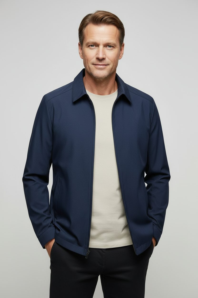 Checkered Harrington Jacket for Men