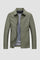 Checkered Harrington Jacket for Men - Olive