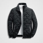 Chevron Quilted Stand Collar Bomber Jacket for Men
