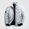 Chevron Quilted Stand Collar Bomber Jacket for Men - Grey