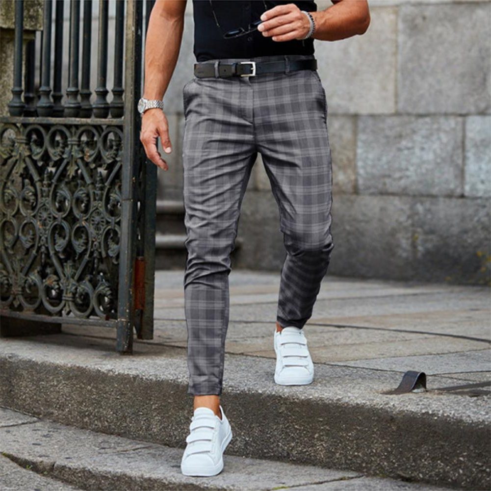 Chino Straight Leg Trousers for Men - Grey
