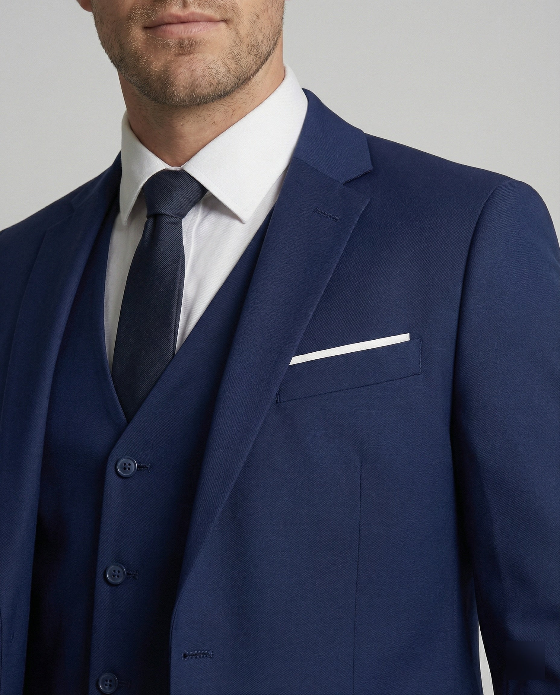 Wool Blend Three-Piece Suit Set for Men