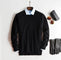 Crew Neck Cashmere Jumper for Men - Black - Crew neck