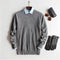 Crew Neck Cashmere Jumper for Men - Grey - Crew neck