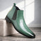Croc-Embossed Chelsea Boots for Men - Sage Green
