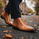 Croc-Embossed Chelsea Boots for Men - View 6