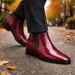 Croc-Embossed Chelsea Boots for Men - View 7