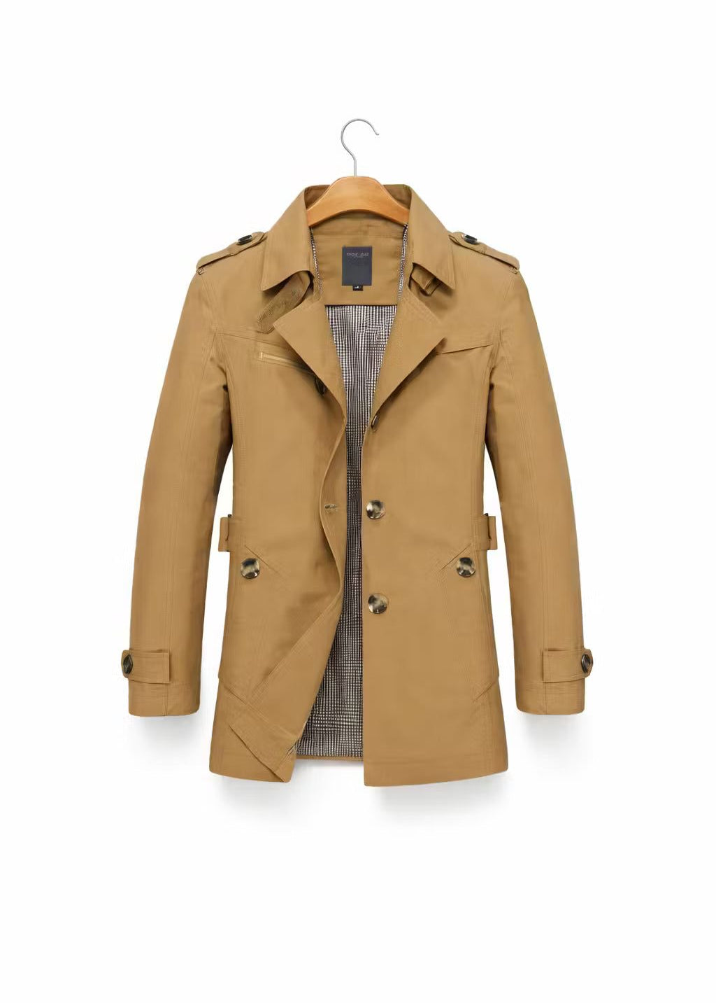 Double-Breasted Trench Coat for Men - Donker Khaki