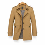 Double-Breasted Trench Coat for Men - Donker Khaki