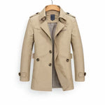 Double-Breasted Trench Coat for Men - Beige