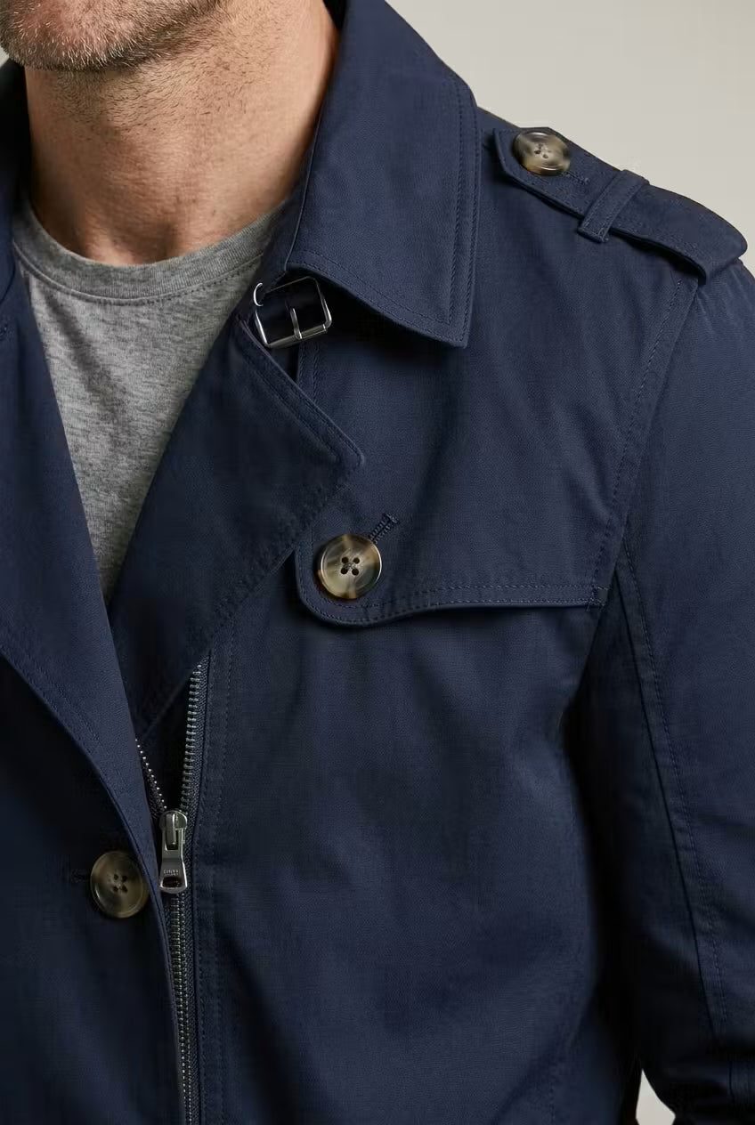 Double-Breasted Trench Coat for Men - View 4