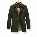 Double-Breasted Trench Coat for Men - Legergroen