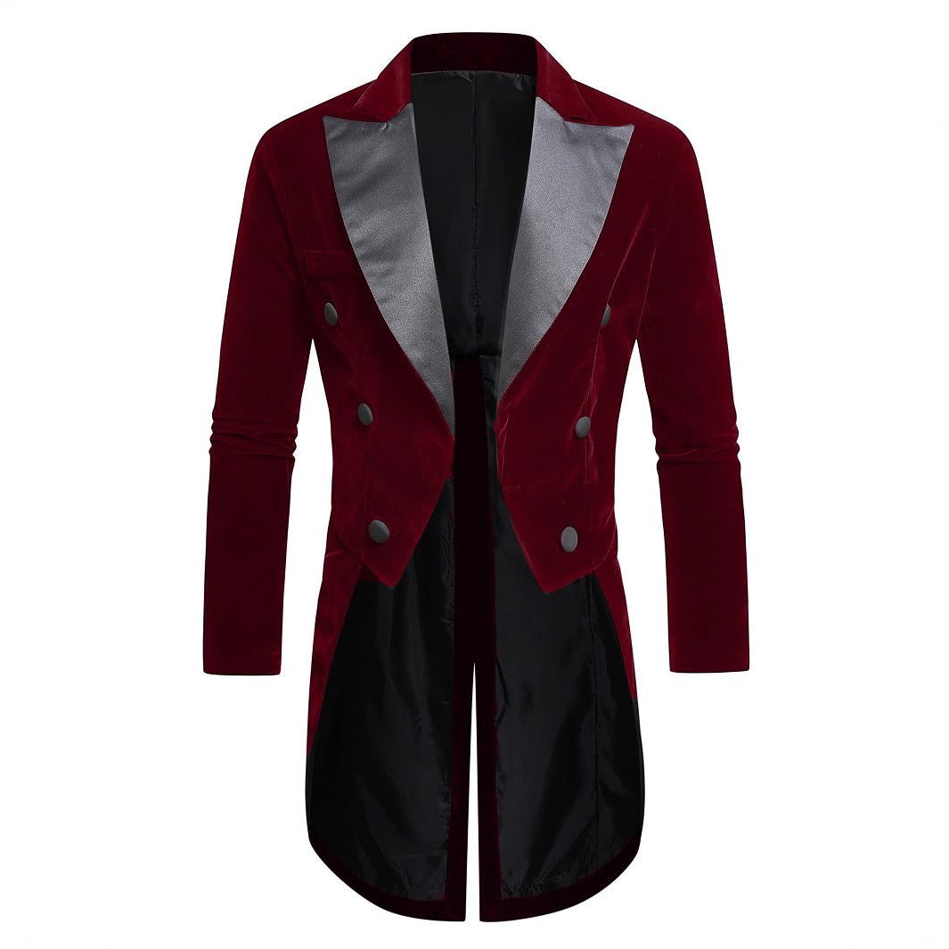 Double-Breasted Velvet Blazer for Men