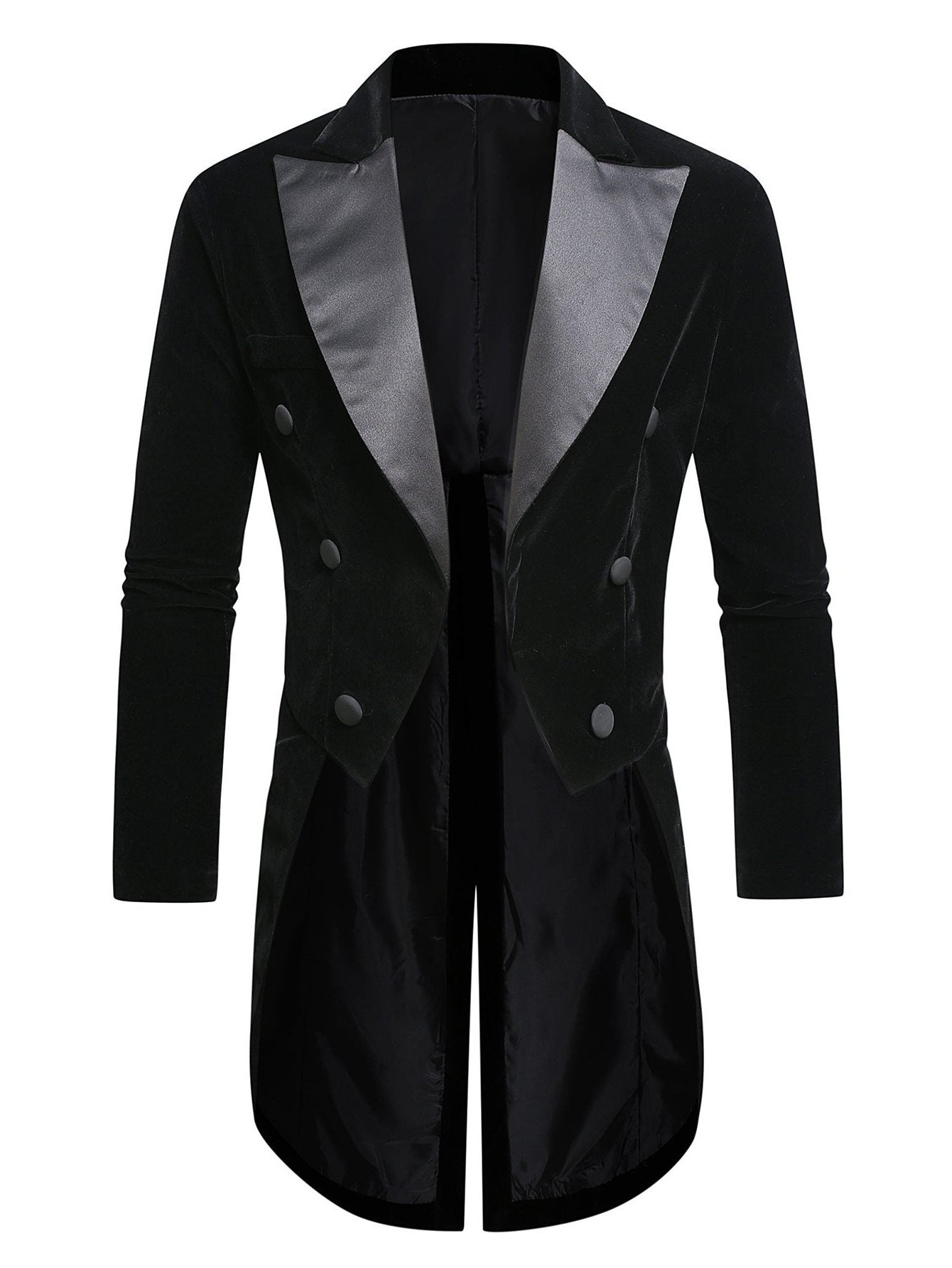 Double-Breasted Velvet Blazer for Men - Black