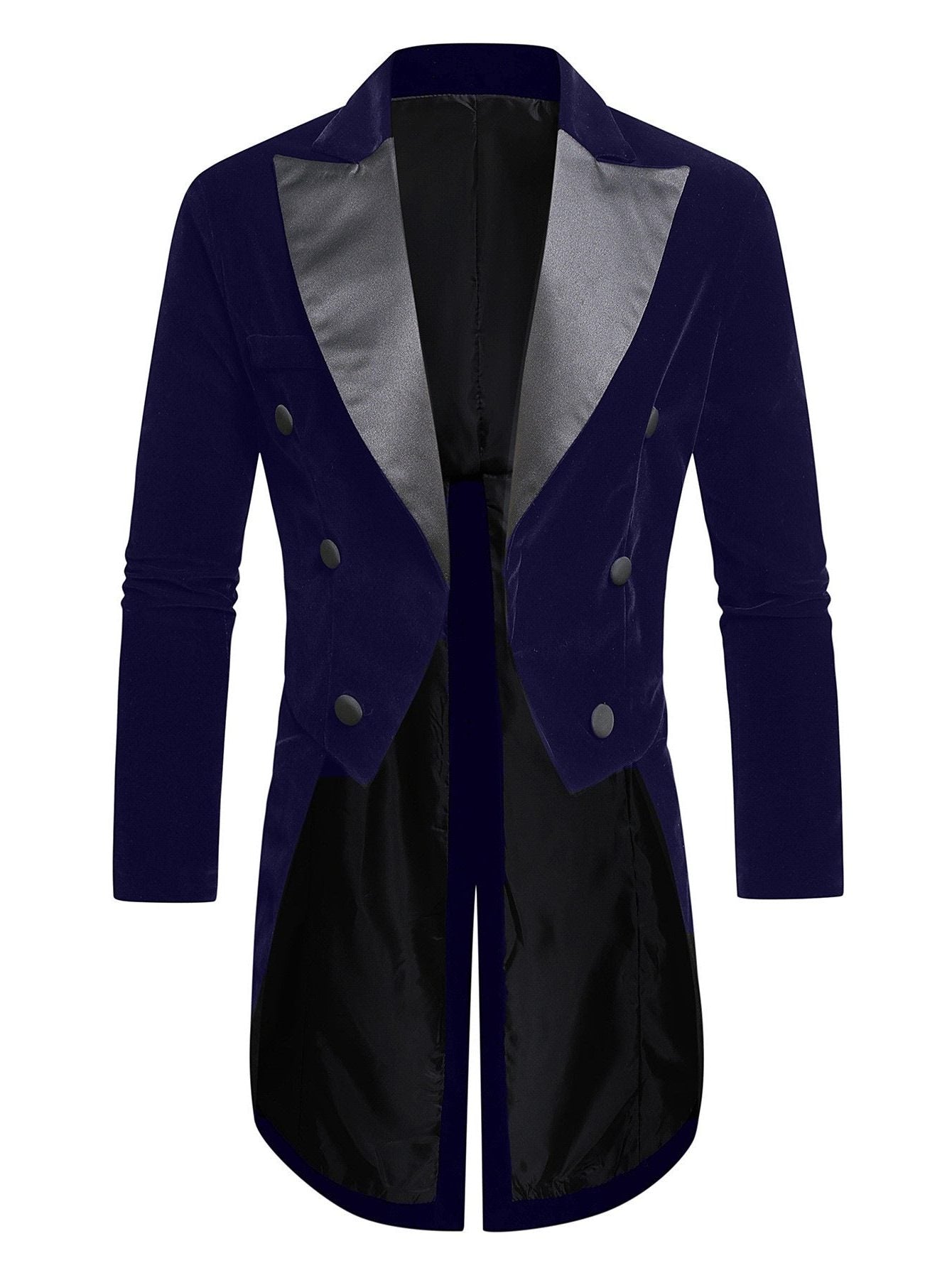 Double-Breasted Velvet Blazer for Men - Blue