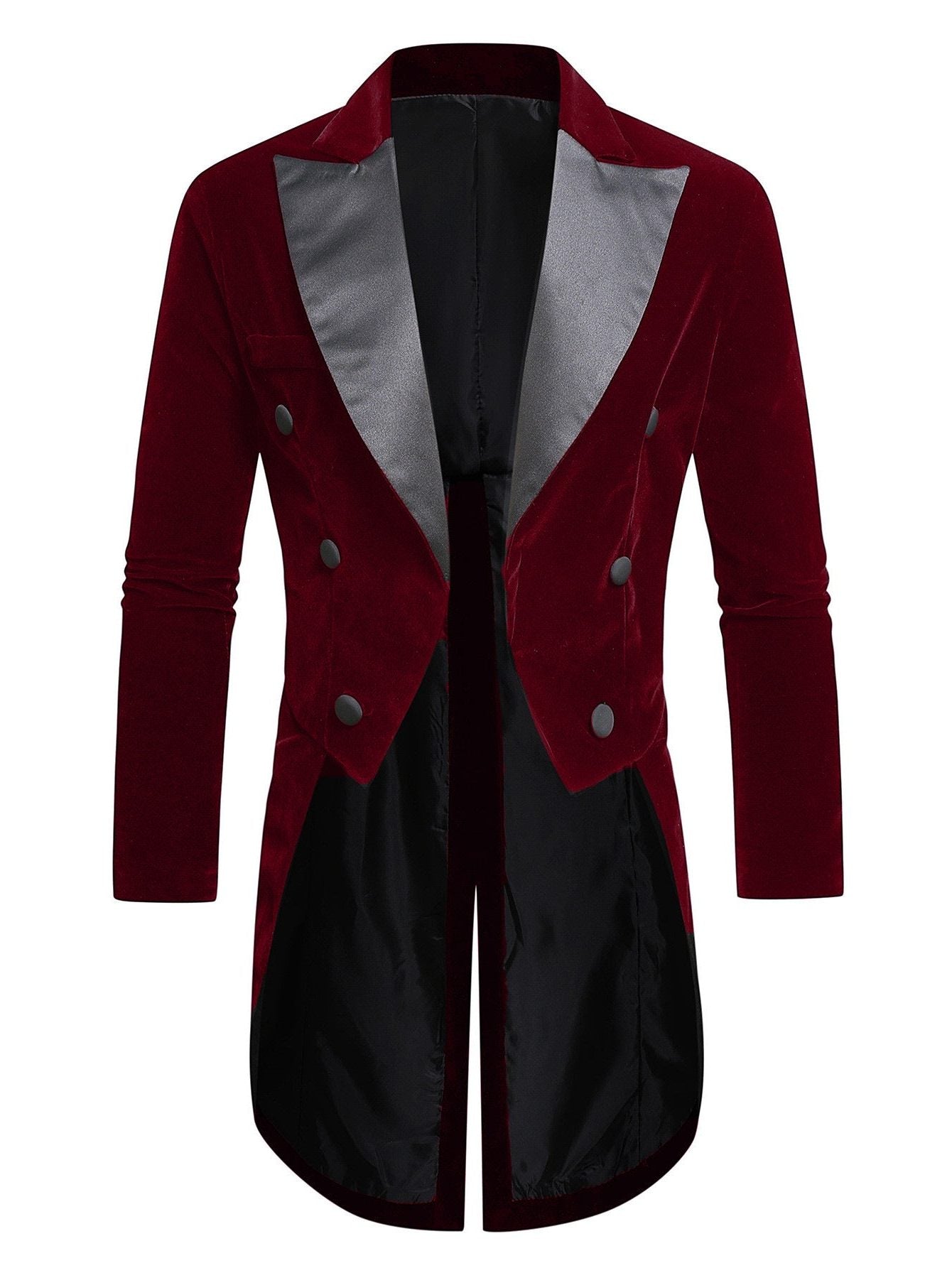 Double-Breasted Velvet Blazer for Men - Red