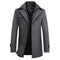 Double-Breasted Wool Blend Coat for Men - Grey