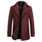 Double-Breasted Wool Blend Coat for Men - Red