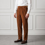 Double-Pleated Tapered Corduroy Trousers for Men - View 8