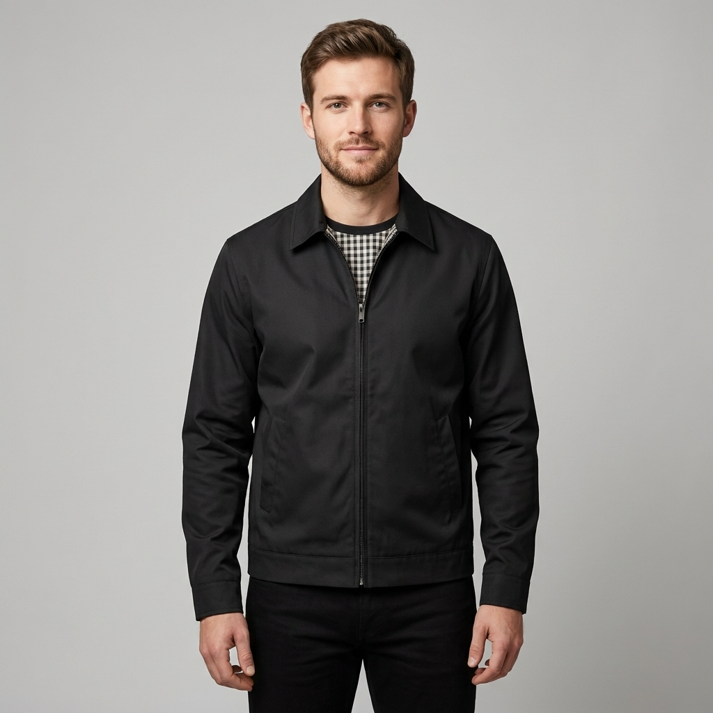 Zip-Up Harrington Jacket for Men