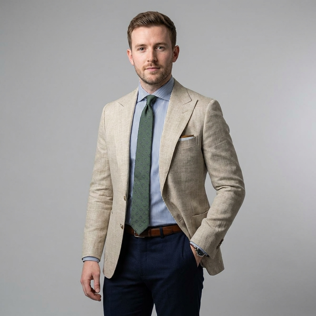 Notch Lapel Single-Breasted Blazer for Men