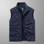 Multi Pocket Zip-Up Utility Vest for Men