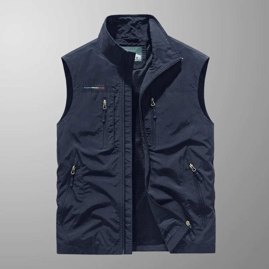 Multi Pocket Zip-Up Utility Vest for Men