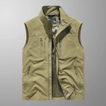 Multi Pocket Zip-Up Utility Vest for Men