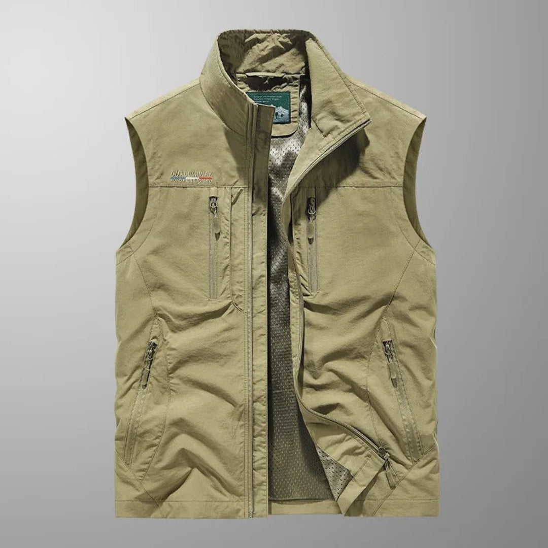 Multi Pocket Zip-Up Utility Vest for Men