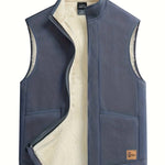Fleece-Lined Zip-Up Gilet for Men - Grey