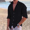 Cotton Linen Button-Down Shirt for Men