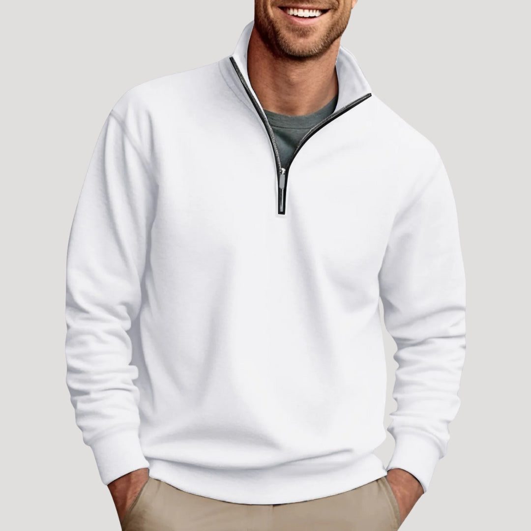 Half-Zip Cotton Sweatshirt for Men