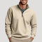 Half-Zip Cotton Sweatshirt for Men - Beige
