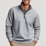 Half-Zip Cotton Sweatshirt for Men - Grey